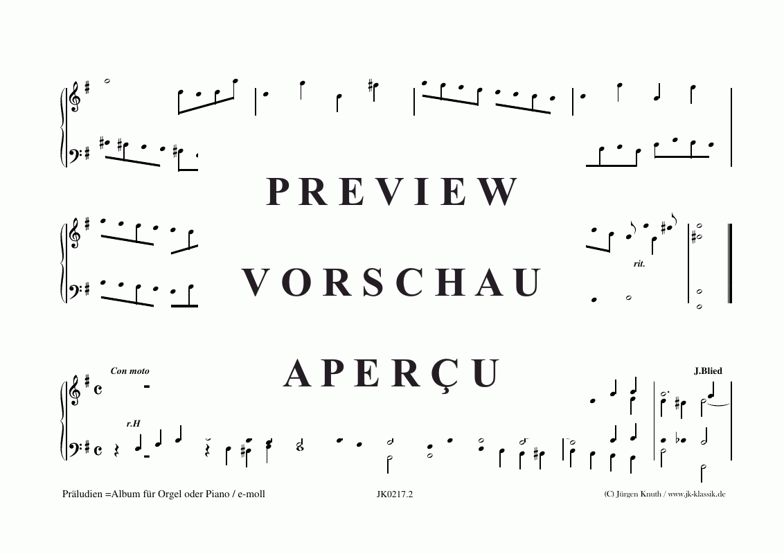 Product gallery: Page 3 of 11 Präludien E-Moll , , (organ/piano solo)