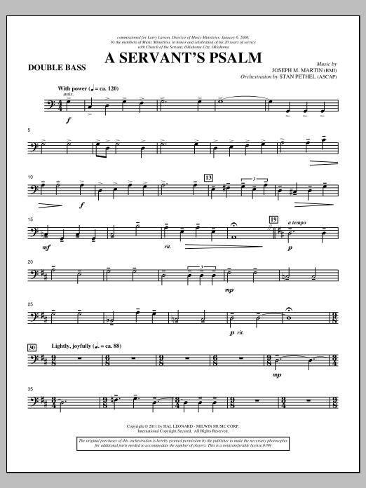 Product picture to: A Servant's Psalm - Double Bass