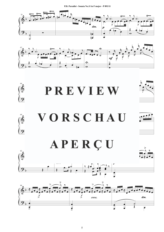 Produktgalerie: Seite 6 von 9 Sonate Nr. 11 in F-Dur, , Klavier Solo