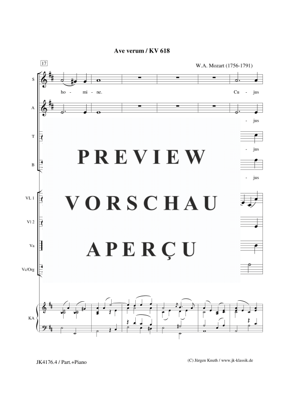 gallery: Ave verum KV 618, , Gemischter Chor, Streicher und Orgel/Klavier