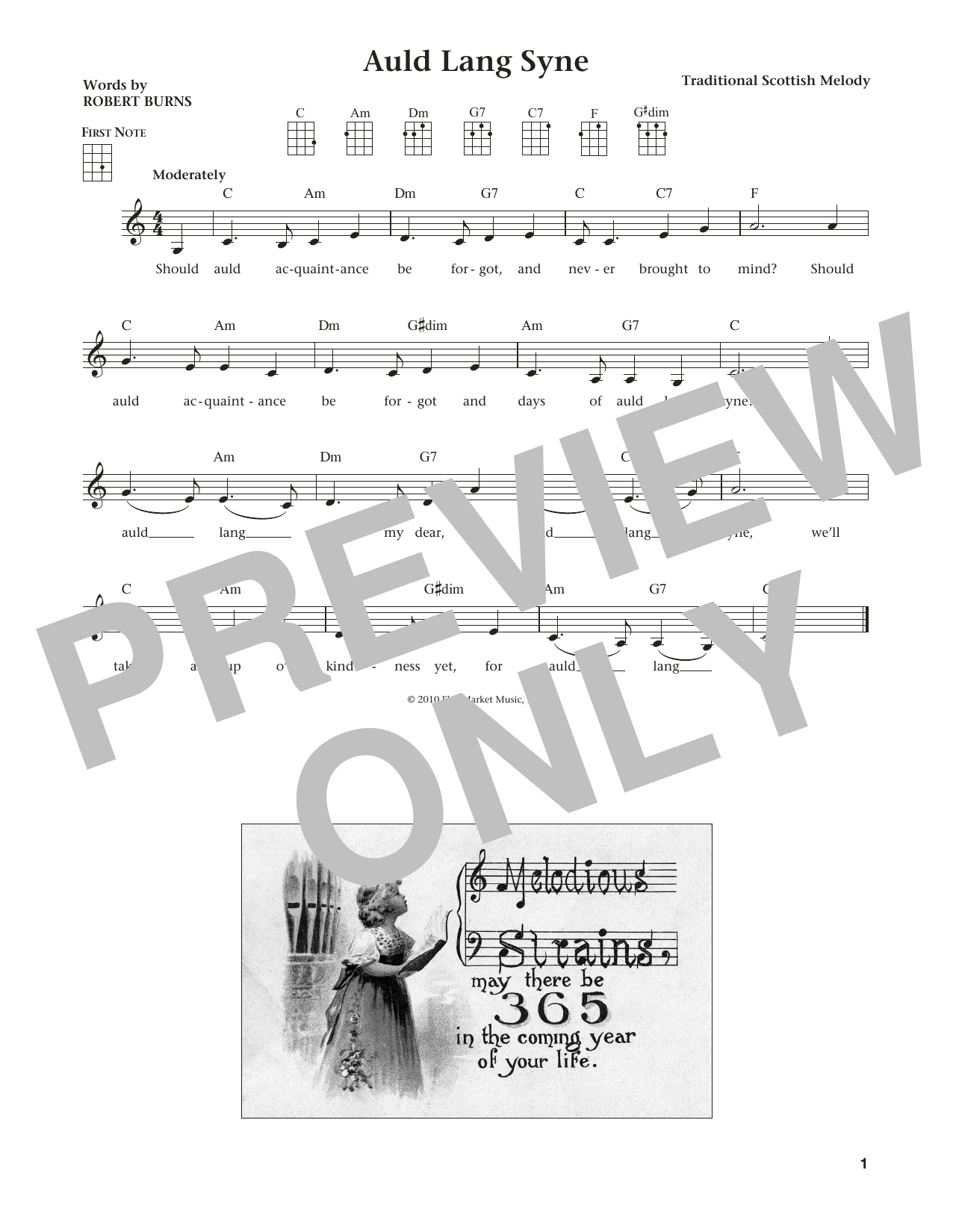 Product gallery: Page 1 of 1 Auld Lang Syne (from The Daily Ukulele) (arr. Liz and Jim Beloff), Robert Burns