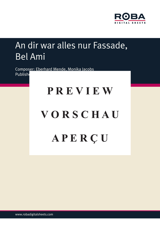 Product gallery: Page 2 of 4 An dir war alles nur Fassade, Bel Ami , , Piano and Voice