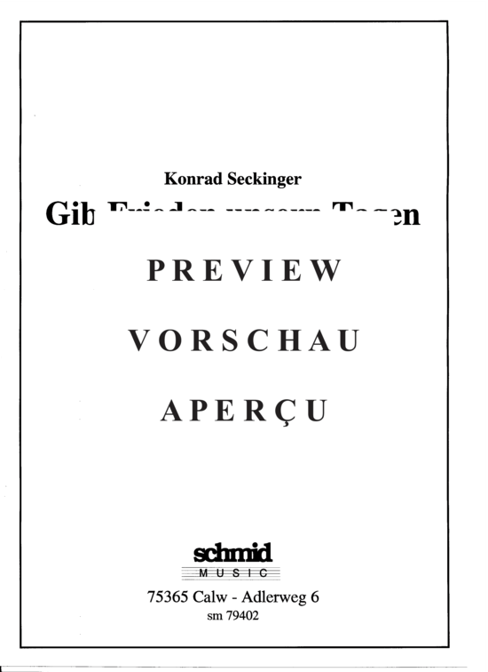 Product gallery: Page 3 of 13 Gib Frieden unseren Tagen , , (Orgel Solo)