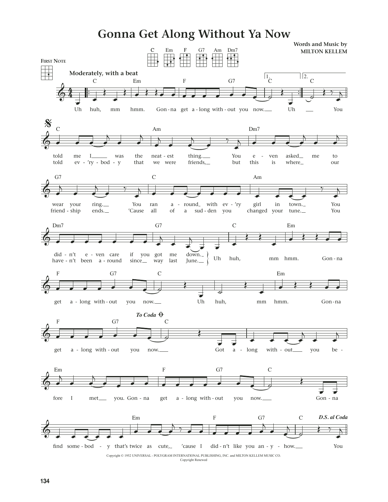 Produktgalerie: Seite 1 von 1 Gonna Get Along Without Ya Now (from The Daily Ukulele) (arr. Jim Beloff), Skeeter Davis, Ukulele