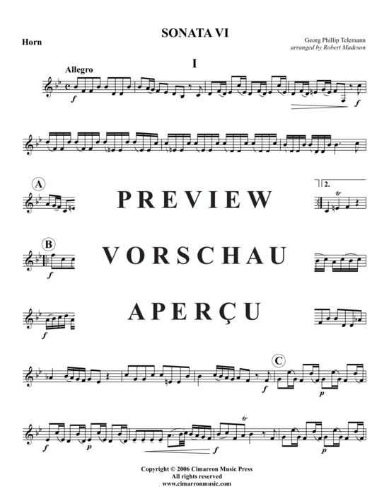 Product gallery: Page 6 of 7 Sonata VI , , (horn in F + piano)