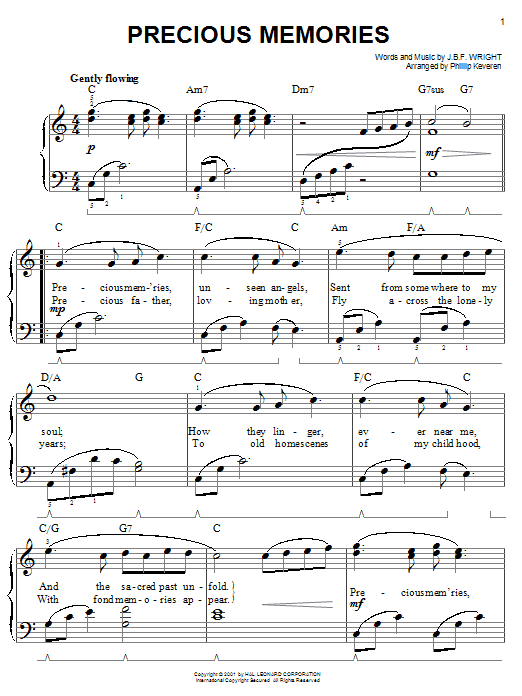 Produktbild zu: Precious Memories (arr. Phillip Keveren)