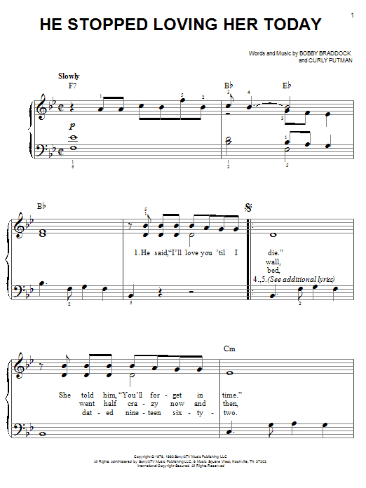 Produktgalerie: Seite 1 von 1 He Stopped Loving Her Today, George Jones, Klavier