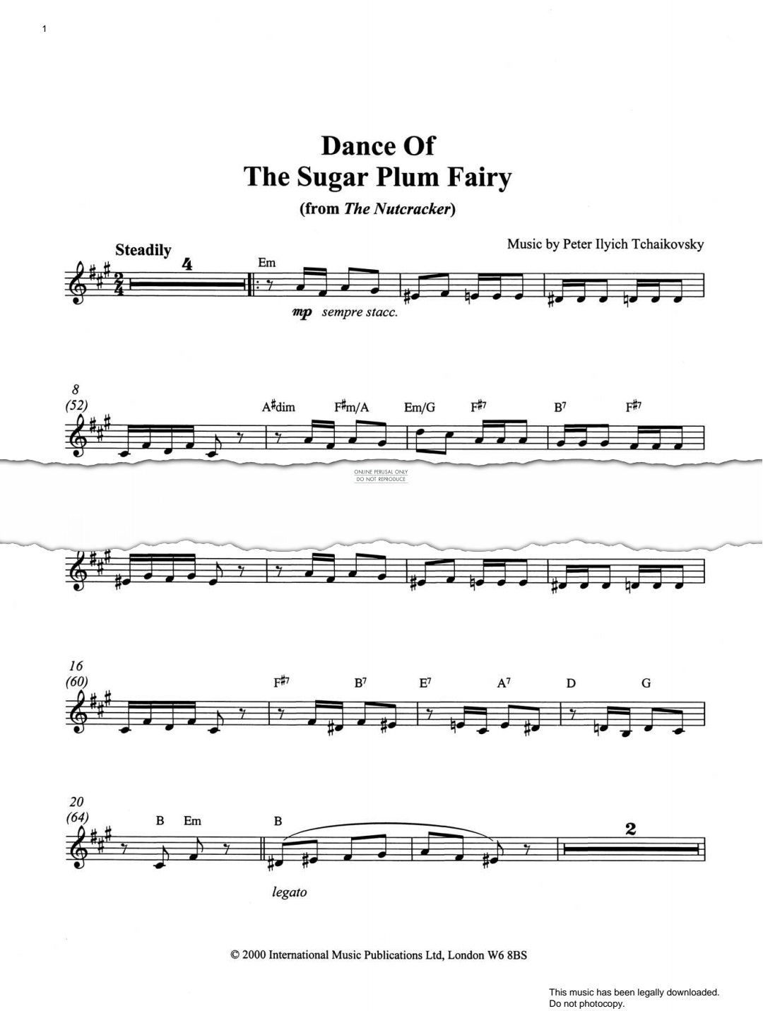 Produktgalerie: Seite 1 von 1 Dance Of The Sugar Plum Fairy, Pyotr Ilyich Tchaikovsky, Trompete