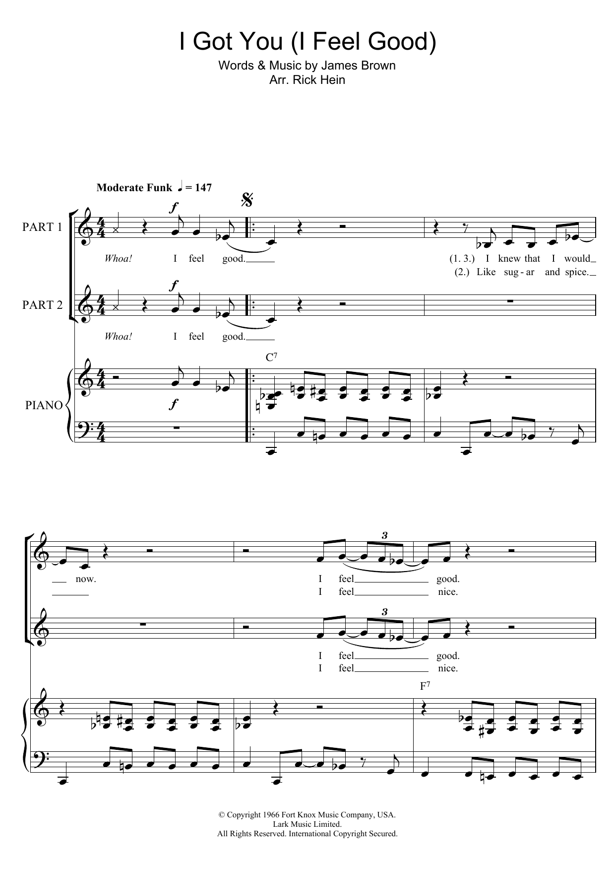 Product picture to: I Got You (I Feel Good) (arr. Rick Hein)