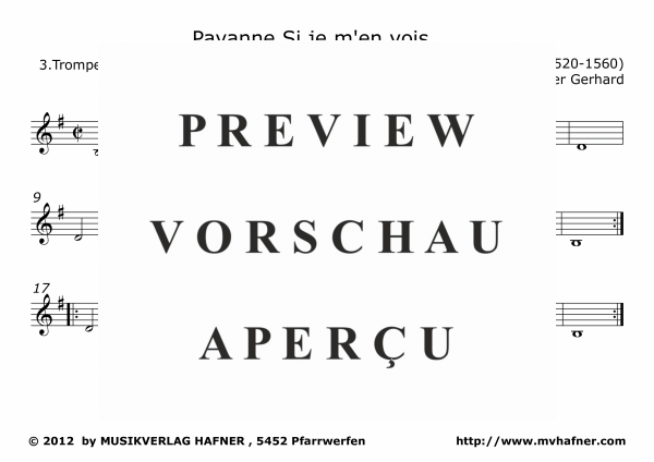 Produktgalerie: Seite 11 von 11 Pavane - Si je m´en vois, , (Blechbläser Quintett)