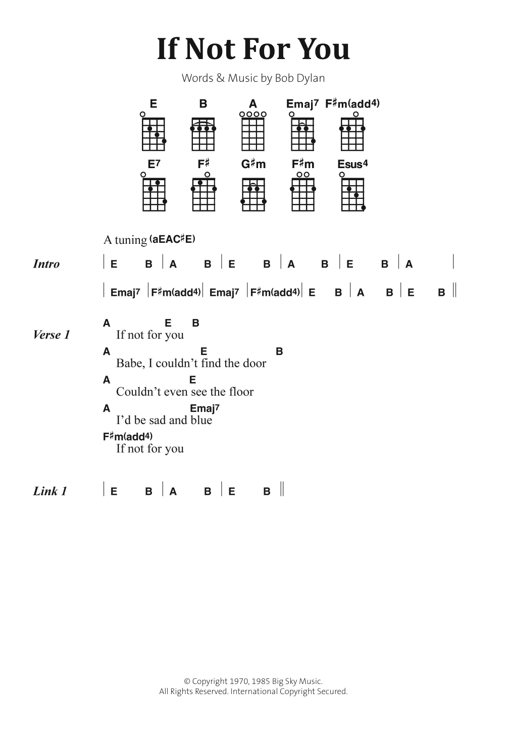 Produktgalerie: Seite 1 von 1 If Not For You, Bob Dylan, Gesang, Gitarre, Klavier