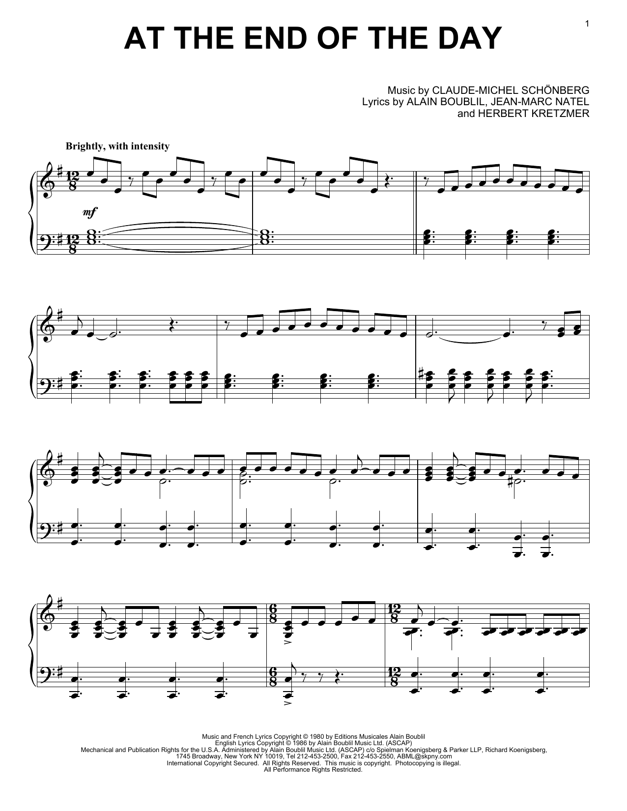 Product gallery: Page 1 of 1 At The End Of The Day, Les Miserables (Musical)