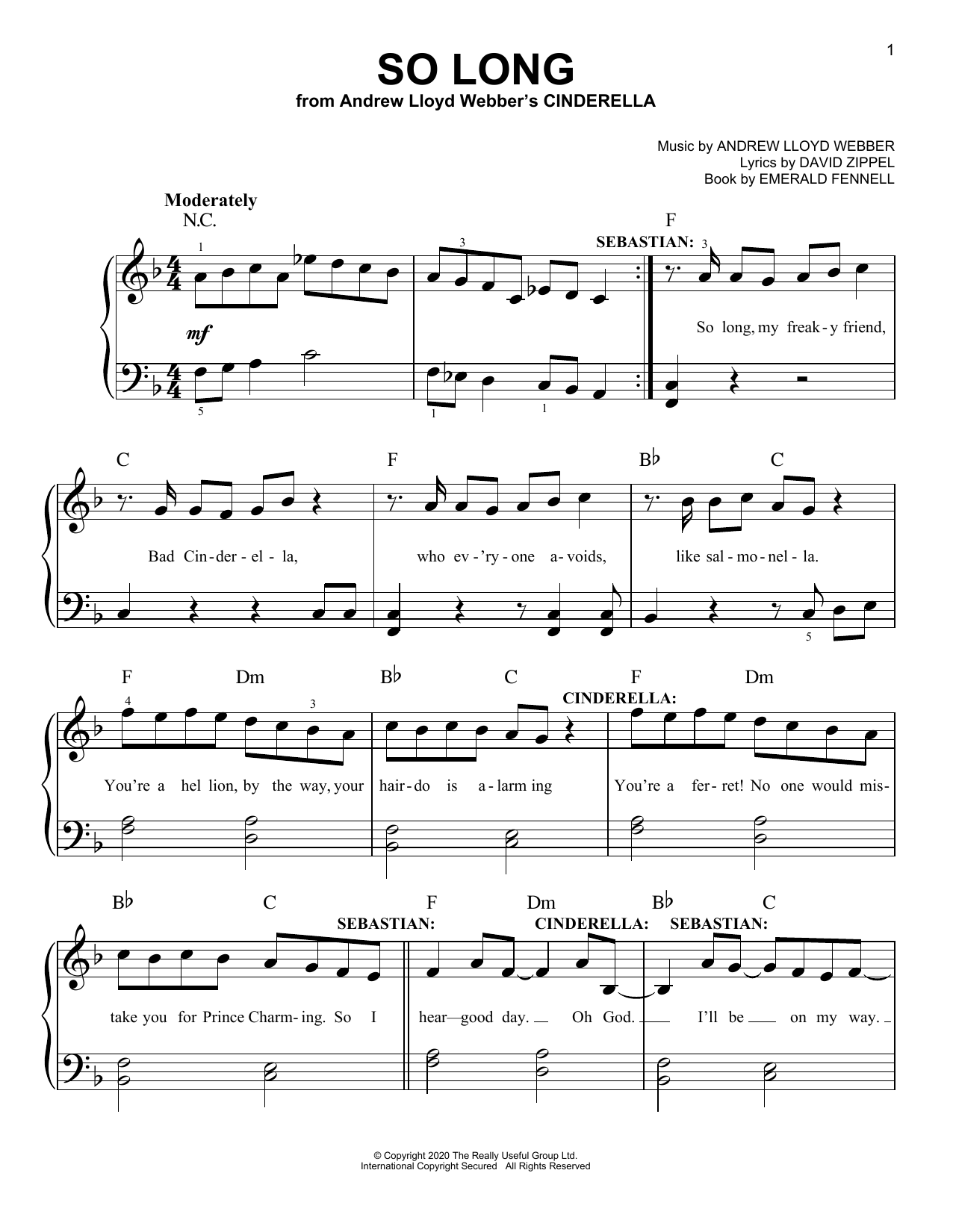 Product picture to: So Long (from Andrew Lloyd Webber's Cinderella)