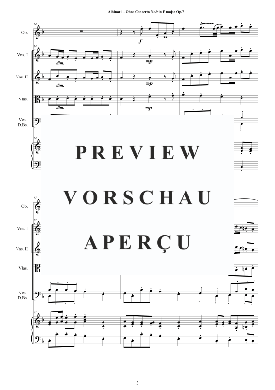 Product gallery: Page 4 of 11 Concerto No.9 in F-Dur Op.7, , Solo Oboe, String Ensemble, and Harpsichord (B.C.)