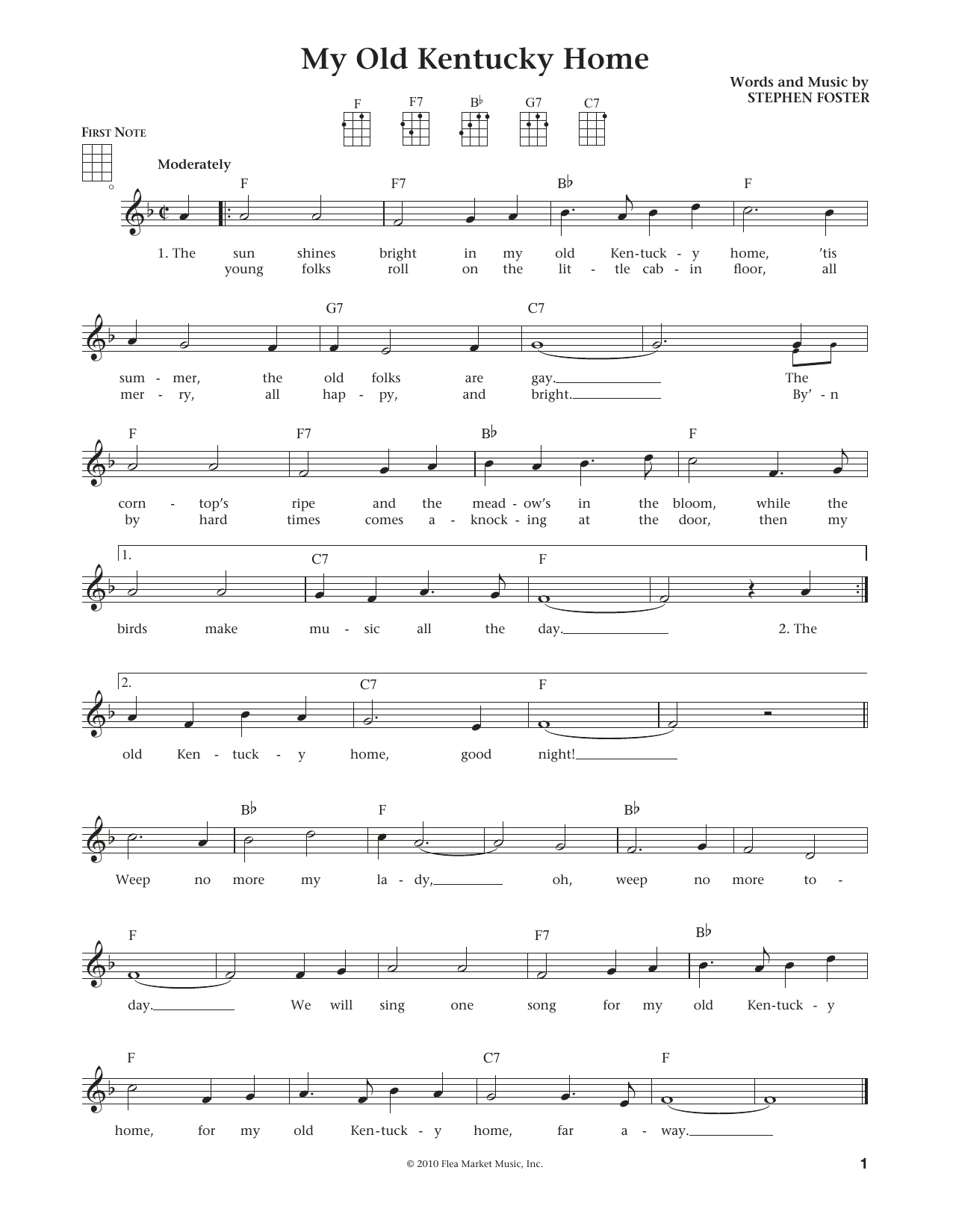 Product gallery: Page 1 of 1 My Old Kentucky Home (from The Daily Ukulele) (arr. Liz and Jim Beloff), Stephen C. Foster