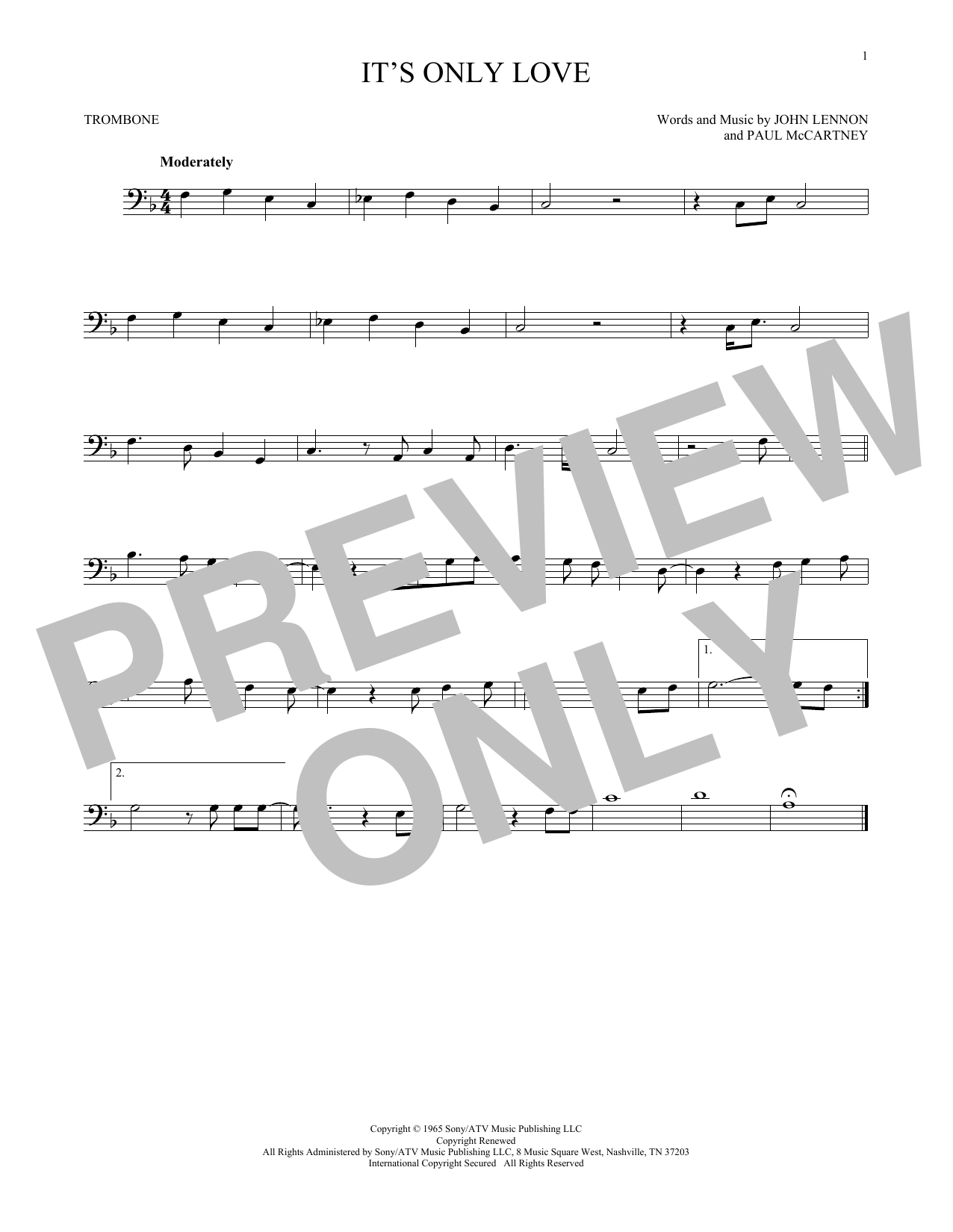 Product gallery: Page 1 of 1 It's Only Love, The Beatles