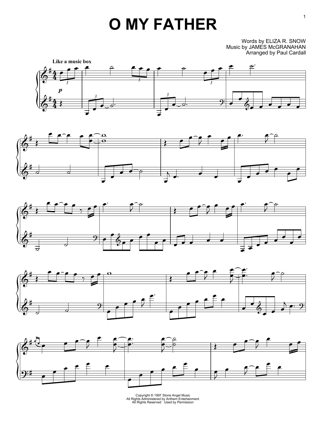Product picture to: O My Father (arr. Paul Cardall)