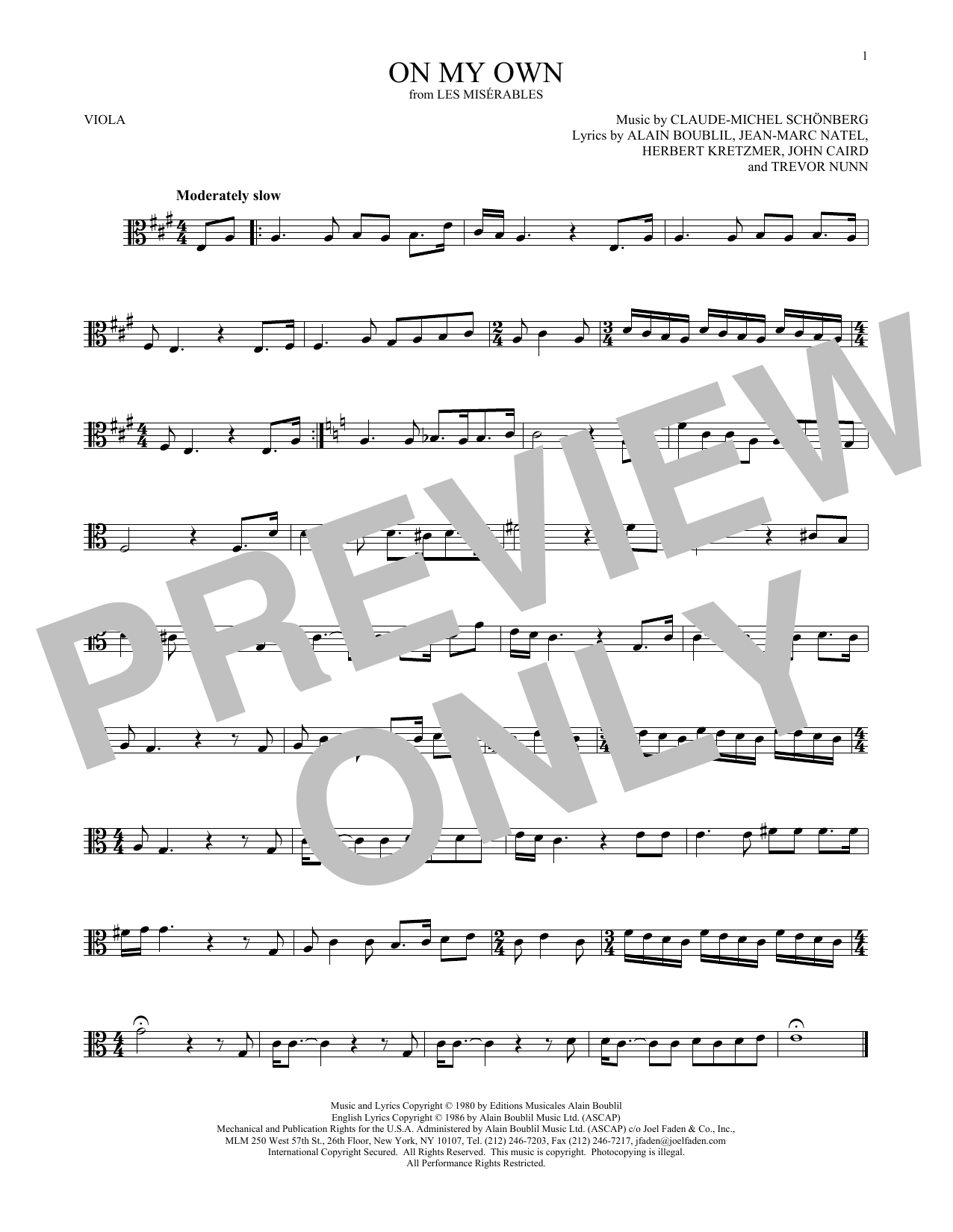 Product gallery: Page 1 of 1 On My Own, Claude-Michel Schonberg