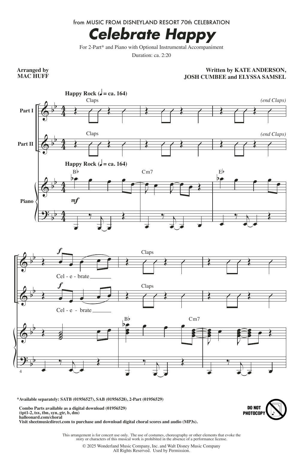 Produktgalerie: Seite 1 von 1 Celebrate Happy (arr. Mac Huff), Jonas Brothers, Chor