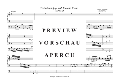 gallery: Präludium Fuge und Ciacona C-Dur / BuxWV 137 , , (Orgel Solo)