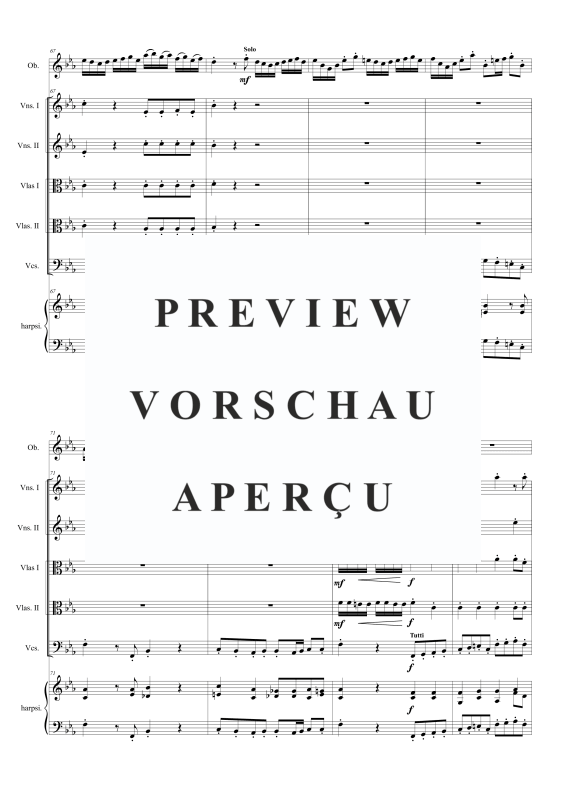Produktgalerie: Seite 11 von 11 Oboen Konzert in Es-Dur, , Oboe Solo, Streicherensemble und Cembalo BC
