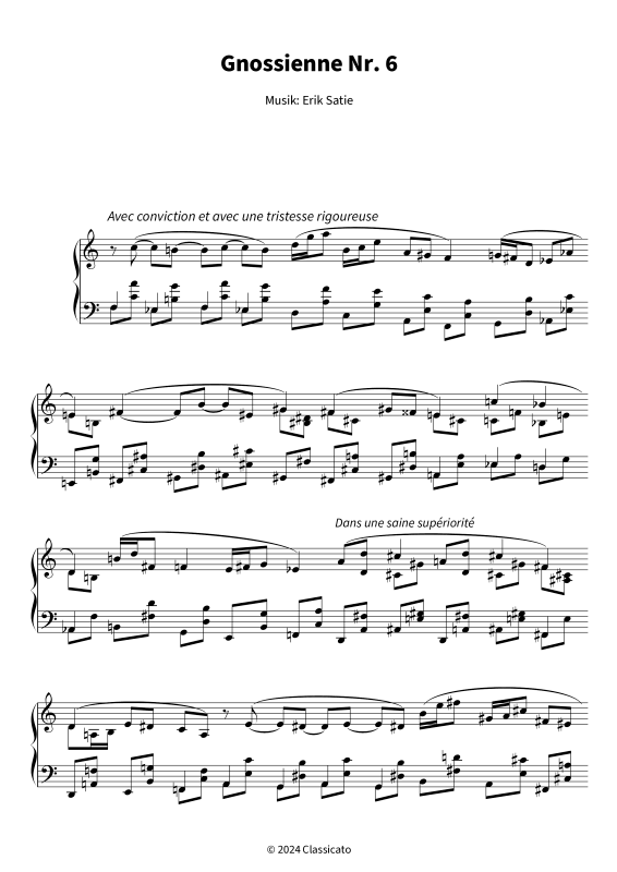 Product gallery: Page 1 of 6 Gnossienne Nr. 6 - Meditatives Klavierstück, , Solo Piano
