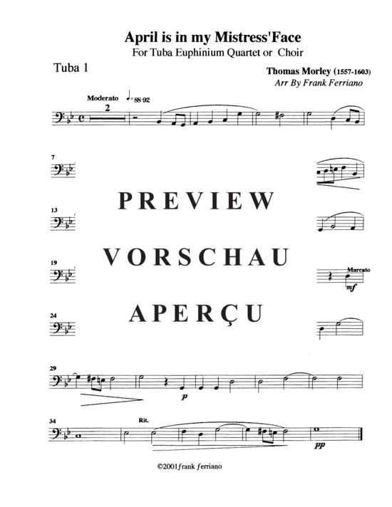 Produktgalerie: Seite 12 von 16 Two Morley Madrigals , , (Tuba Quartett/Quintett EETT + EETTT)