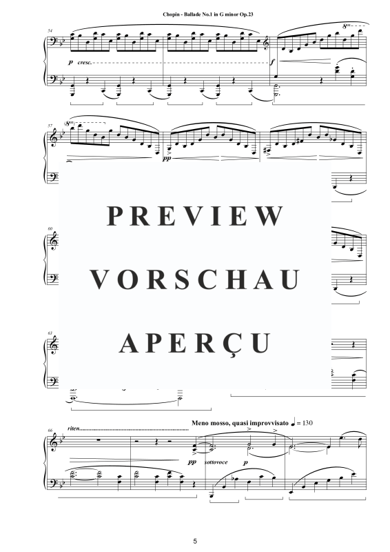 Produktgalerie: Seite 6 von 11 Ballade No.1 in G-Moll Op. 23, , Klavier Solo