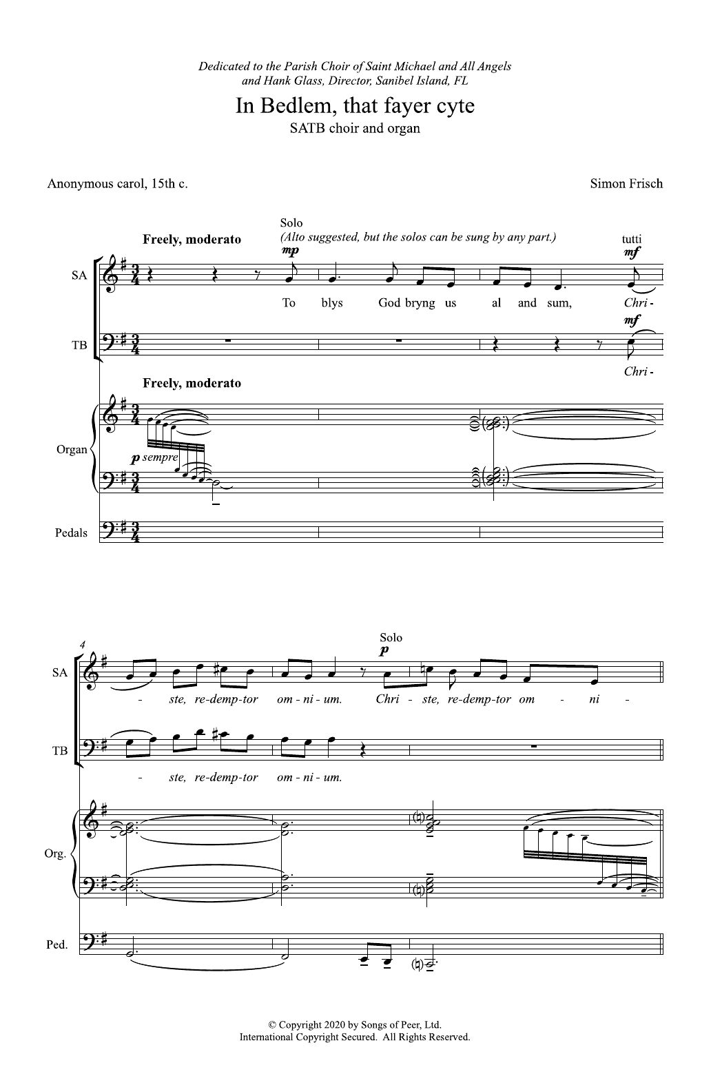 Produktgalerie: Seite 1 von 1 In Bedlem, That Fayer Cyte (In Bethlehem, That Fair City), Simon Frisch, Chor