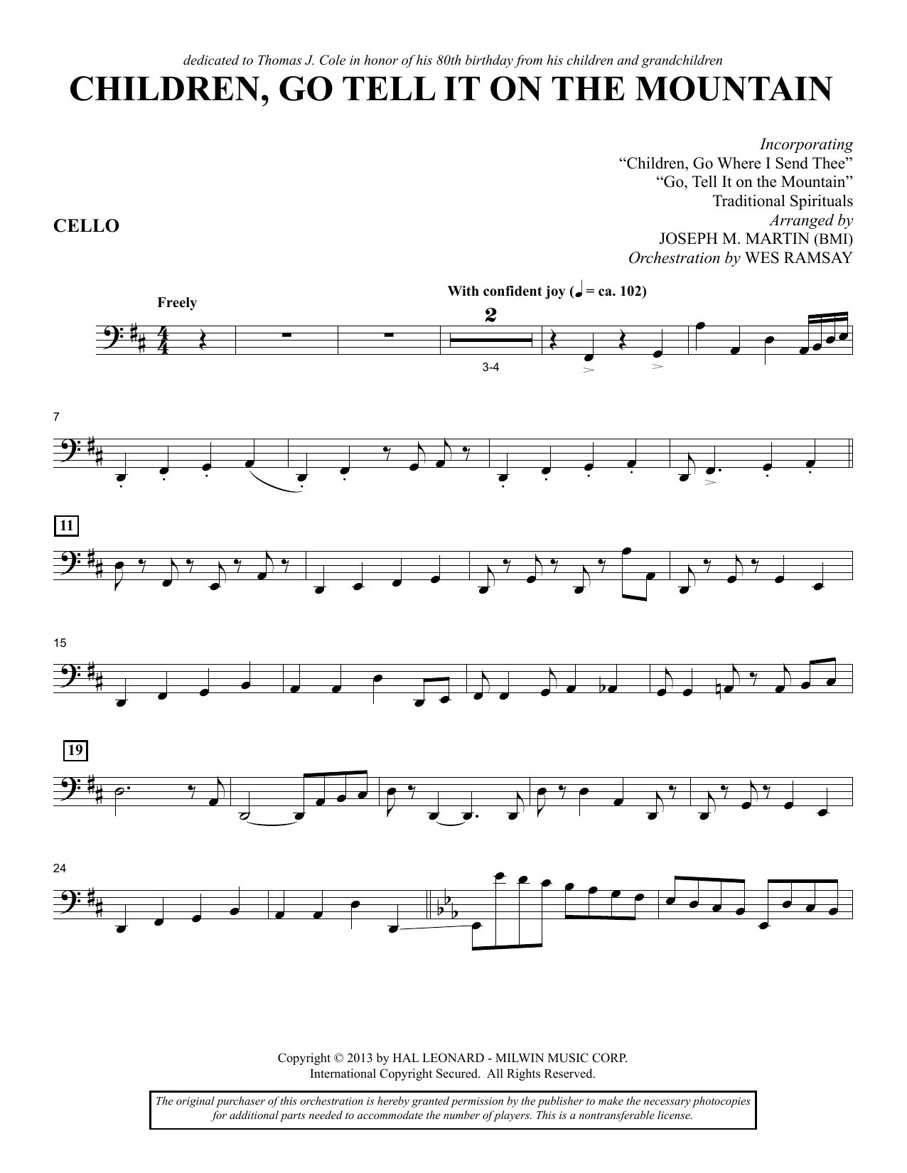 Produktbild zu: Children, Go Tell It on the Mountain - Cello