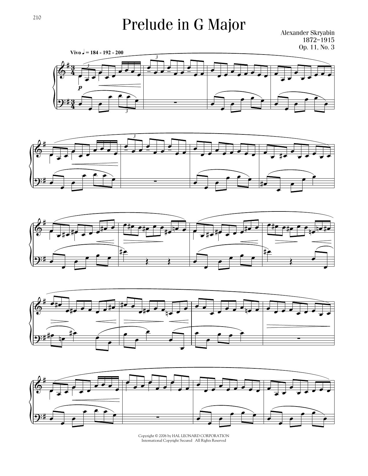 Produktbild zu: Prelude, Op. 11, No. 3