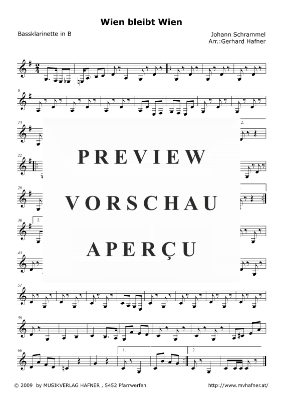 Product gallery: Page 9 of 9 Wien bleibt Wien, , (Clarinet Quintet)