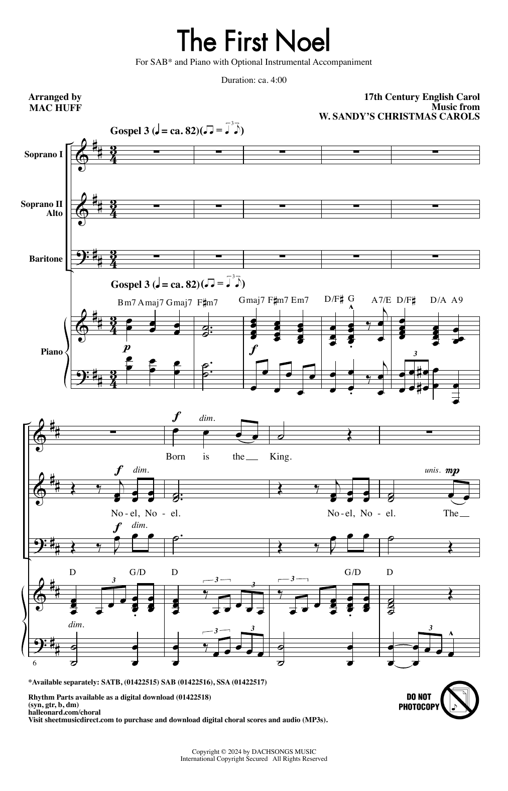 Product picture to: The First Noel (arr. Mac Huff)