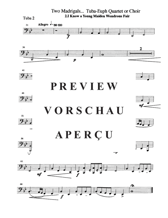 Produktgalerie: Seite 14 von 14 Two Madrigals , , (Tuba Quartett EETT)