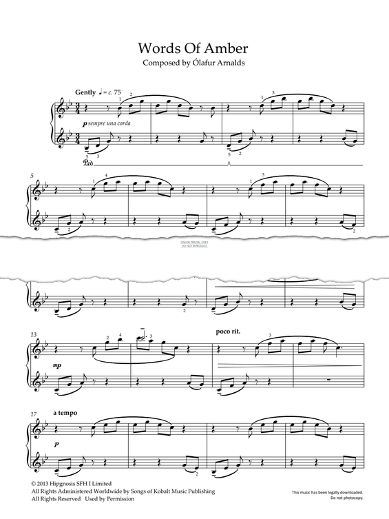 Produktgalerie: Seite 1 von 1 Words Of Amber, Ólafur Arnalds, Klavier