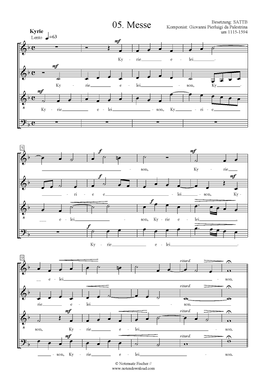 Produktbild zu: Messe Giovanni Pierluigi da Palestrina um 1515-1594