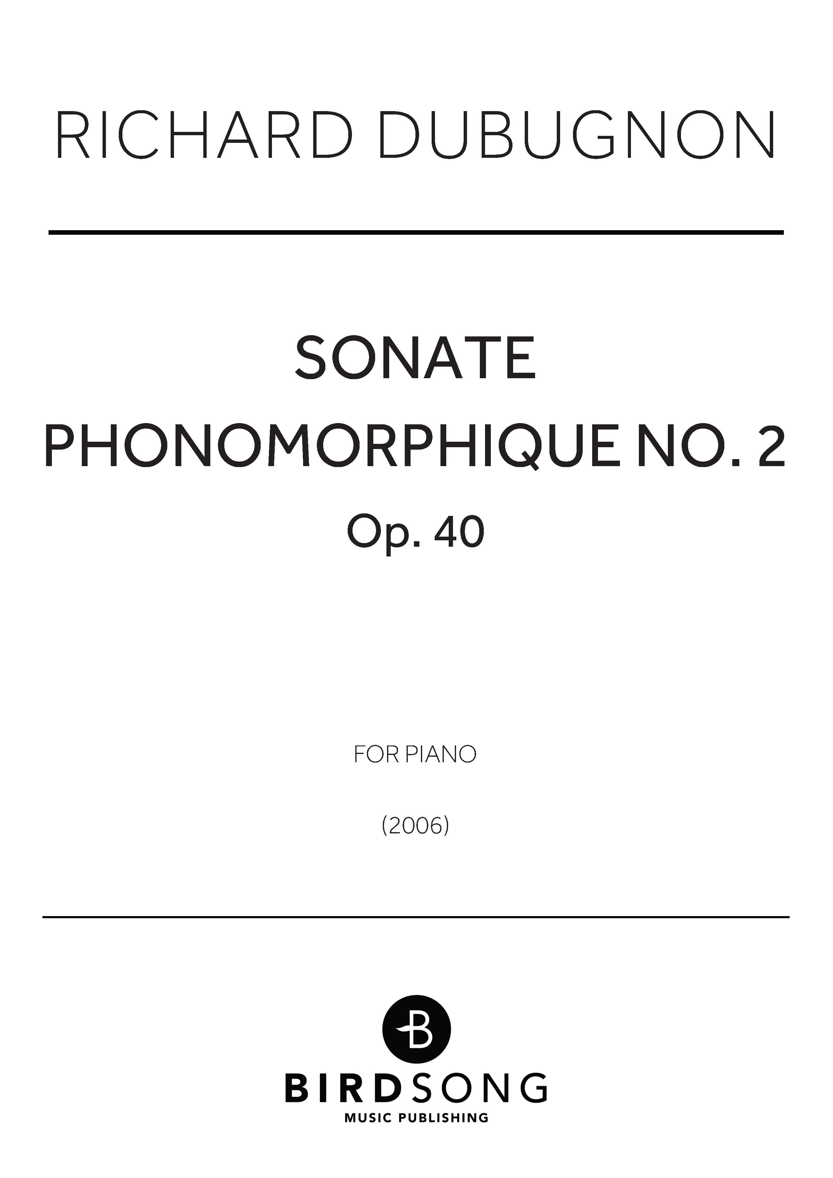 Produktbild zu: Sonate Phonomorphique No.2