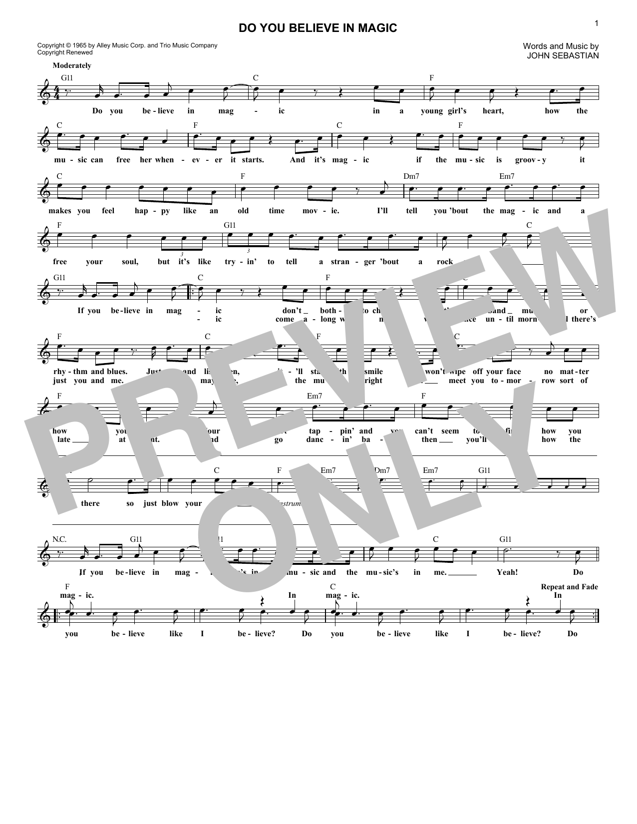 Produktgalerie: Seite 1 von 1 Do You Believe In Magic, Lovin' Spoonful, Melodieinstrument