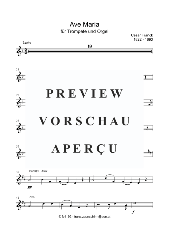 gallery: Ave Maria, , Trompete in B und Orgel