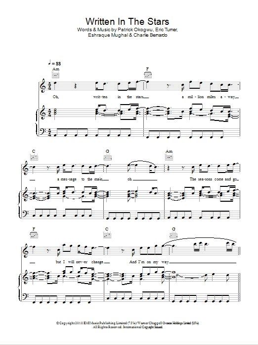 Product picture to:  Written In The Stars - Tinie Tempah featuring Eric Turner