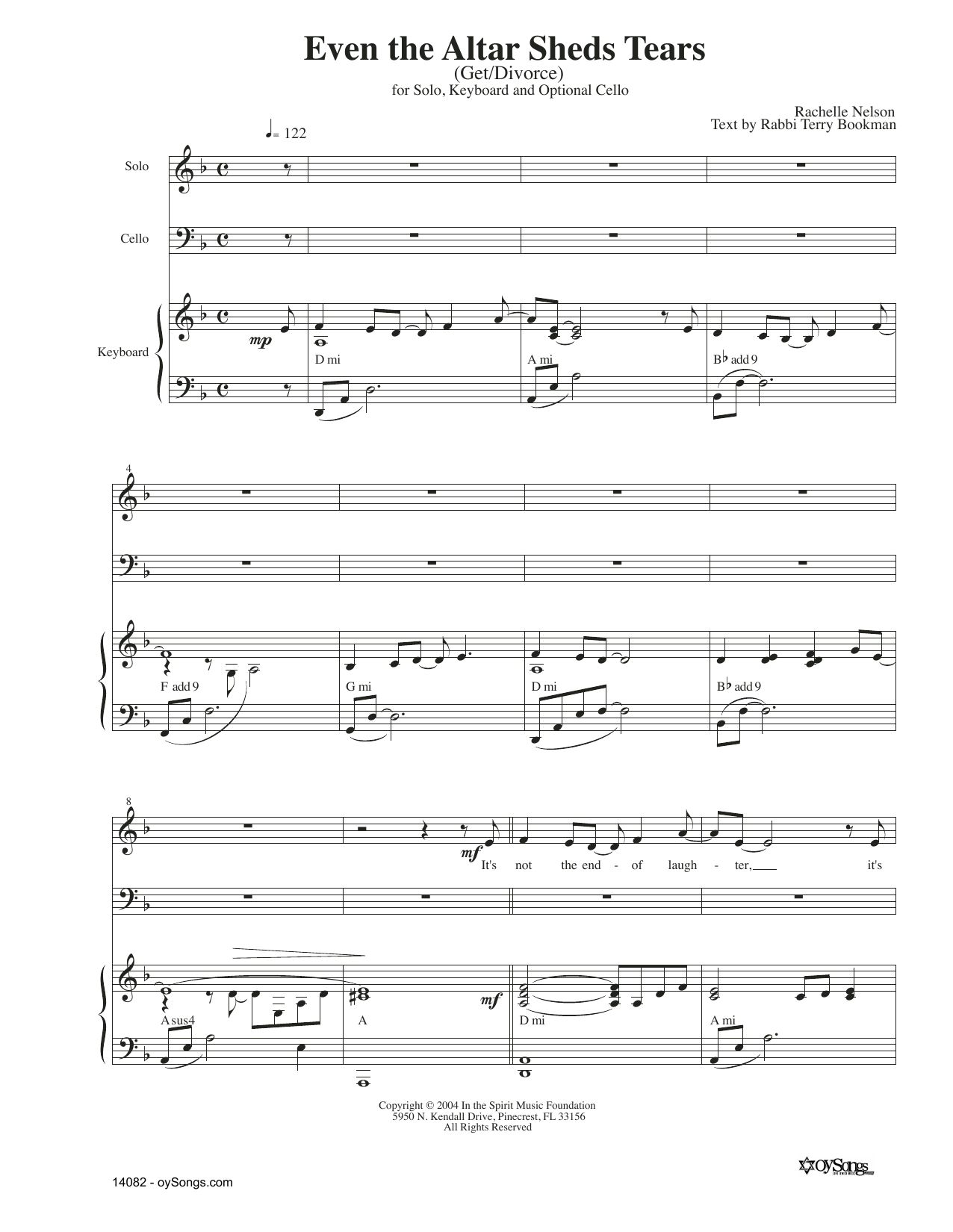 Produktgalerie: Seite 1 von 1 Even The Altar Sheds Tears (opt. Cello), Rachelle Nelson, Gesang, Klavier