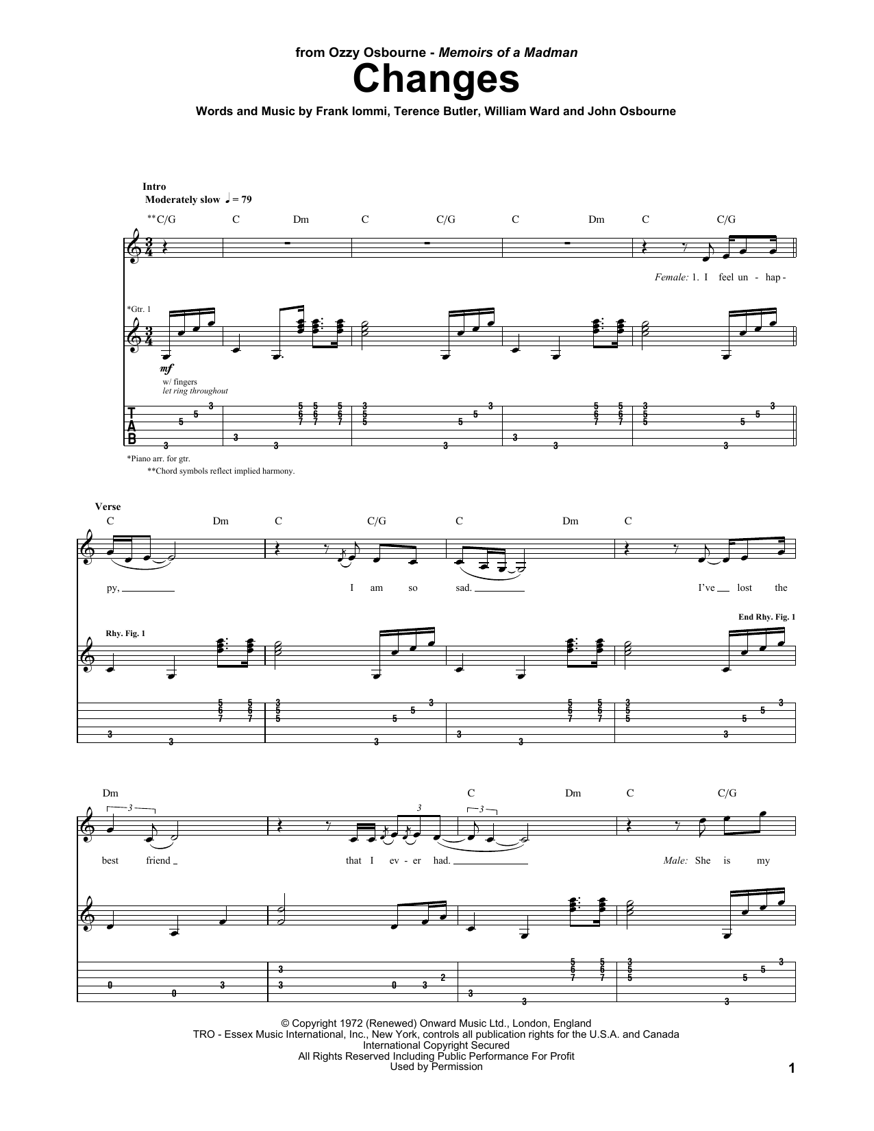 Product gallery: Page 1 of 1 Changes, Black Sabbath