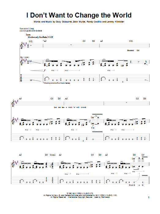 Produktgalerie: Seite 1 von 1 I Don't Want To Change The World, Ozzy Osbourne, Gitarre