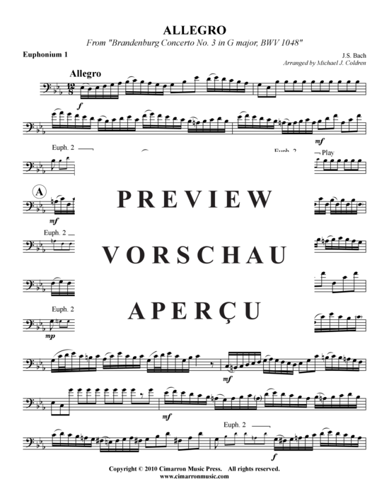 Product gallery: Page 6 of 17 Allegro aus Brandenburgisches Konzert Nr. 3 , , (Tuba Quartet: 2x Baritone, 2xTuba)