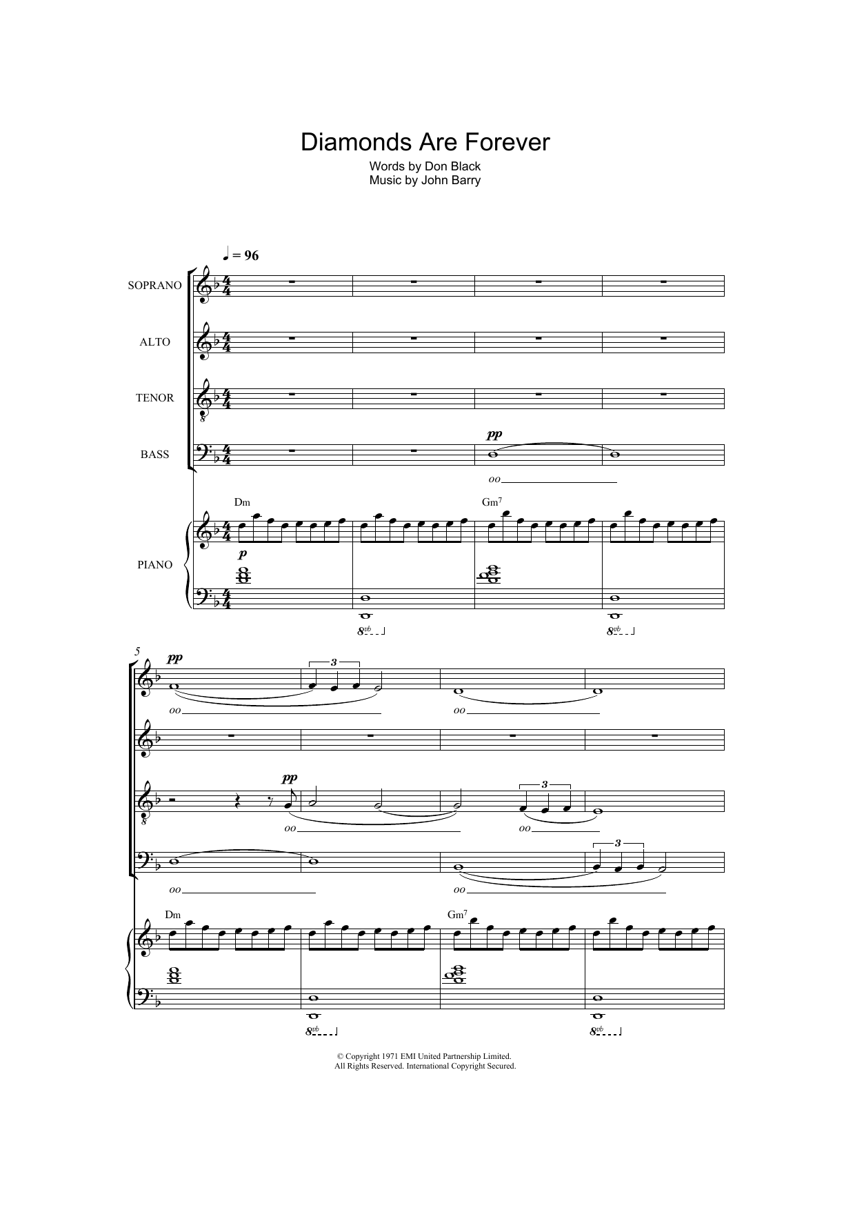 Product gallery: Page 1 of 1 Diamonds Are Forever (arr. Thomas Lydon), Shirley Bassey