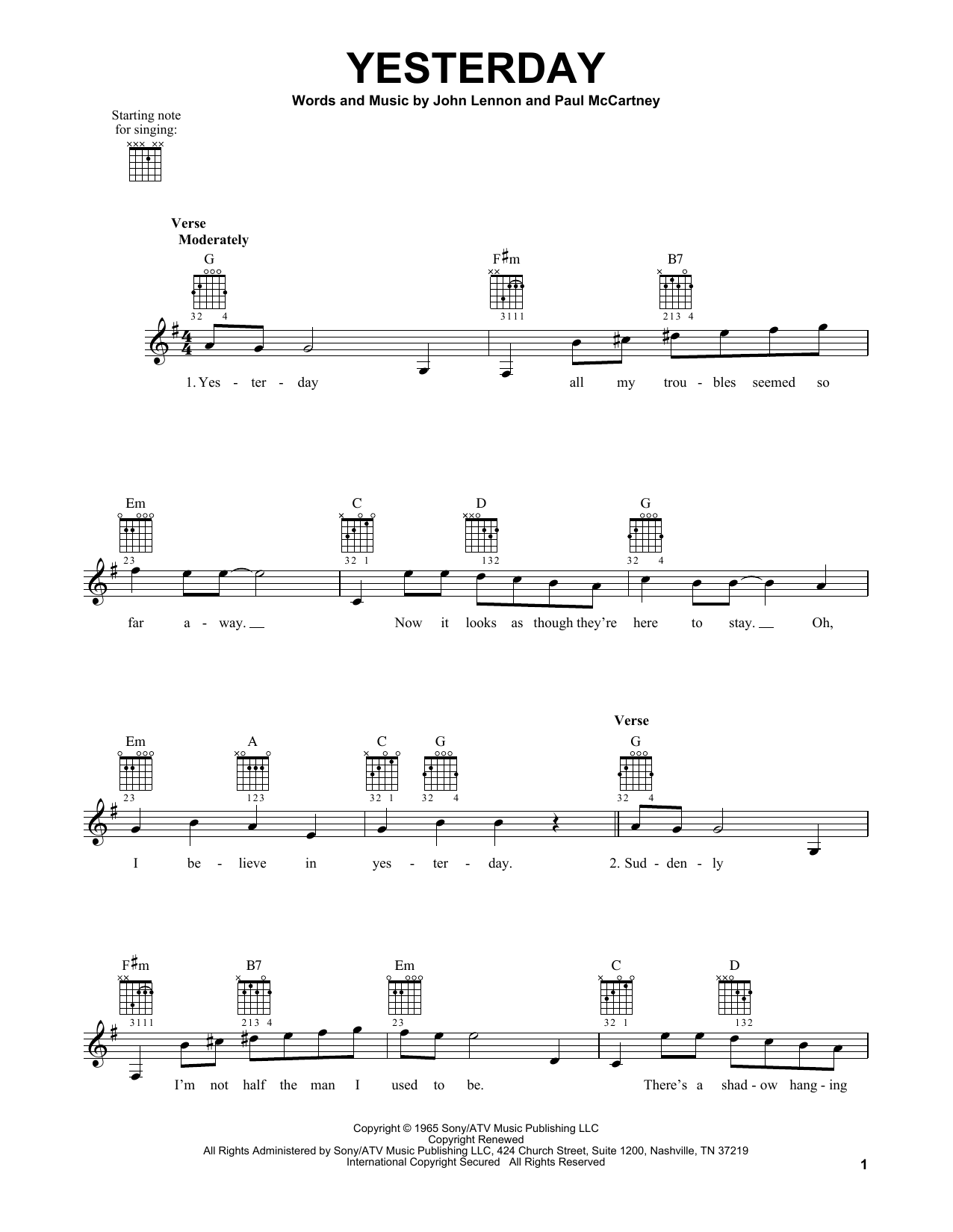 Produktgalerie: Seite 1 von 1 Yesterday, The Beatles, Gitarre
