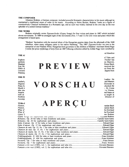 Product gallery: Page 3 of 20 Gypsy Songs , , (tuba + piano)