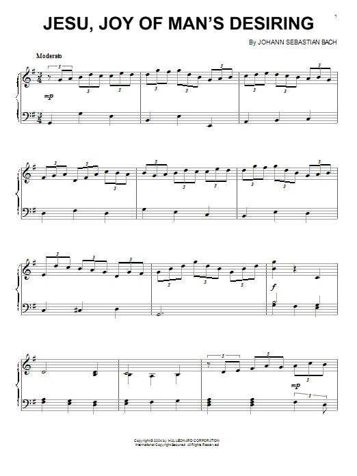 Produktgalerie: Seite 1 von 1 Jesu, Joy Of Man's Desiring, Johann Sebastian Bach, Klavier
