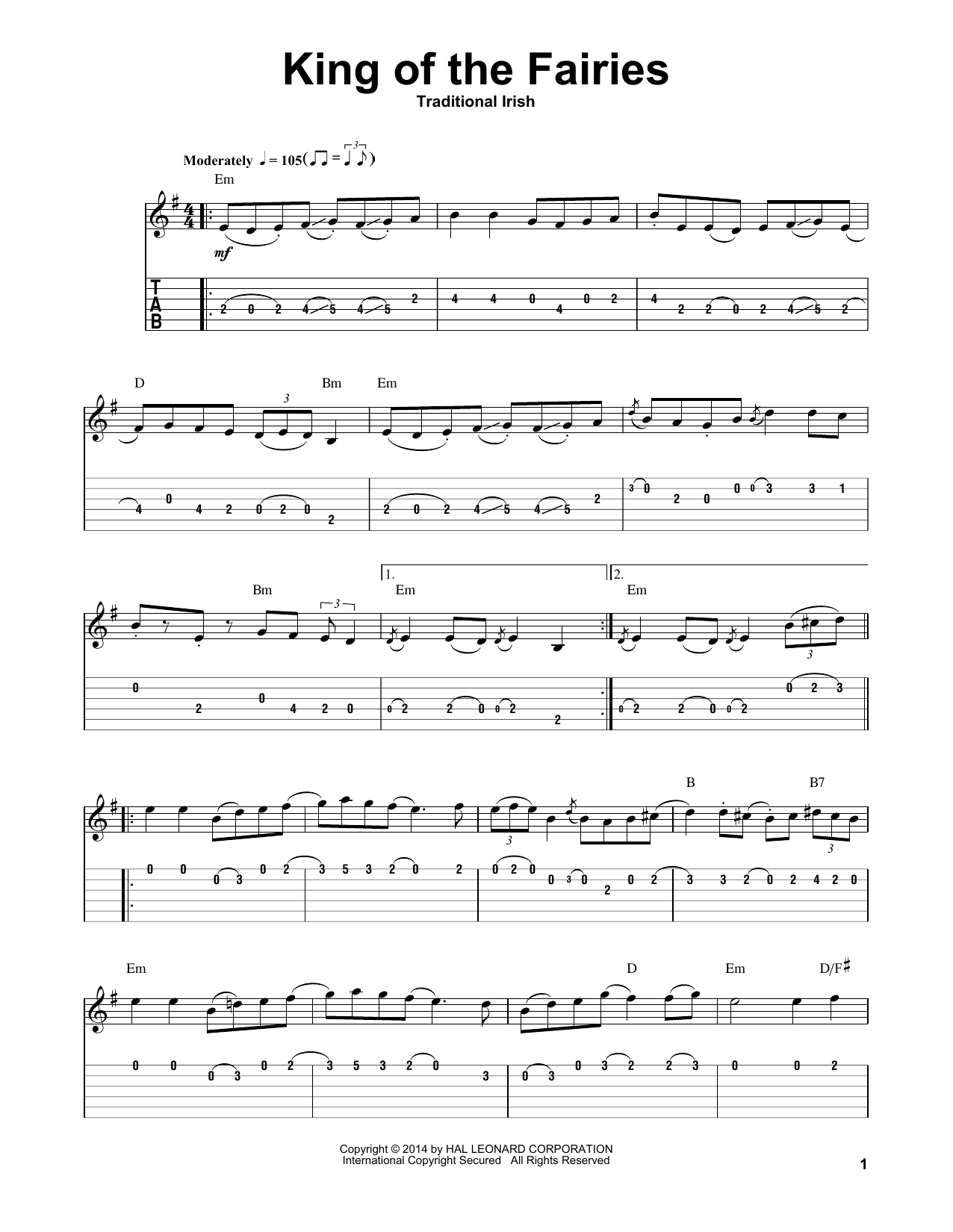 Product gallery: Page 1 of 1 King Of The Fairies, Irish Folksong