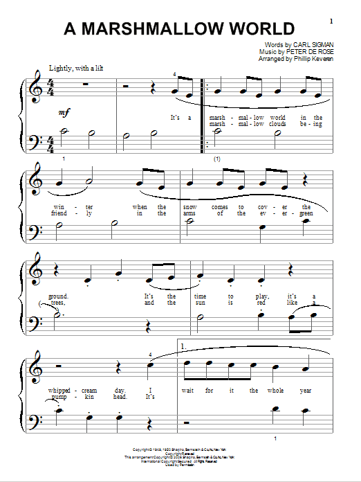 Product gallery: Page 1 of 1 A Marshmallow World (arr. Phillip Keveren), Bing Crosby
